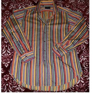 Etro Milano Mens Multi-Color Striped Shirt~Size 40